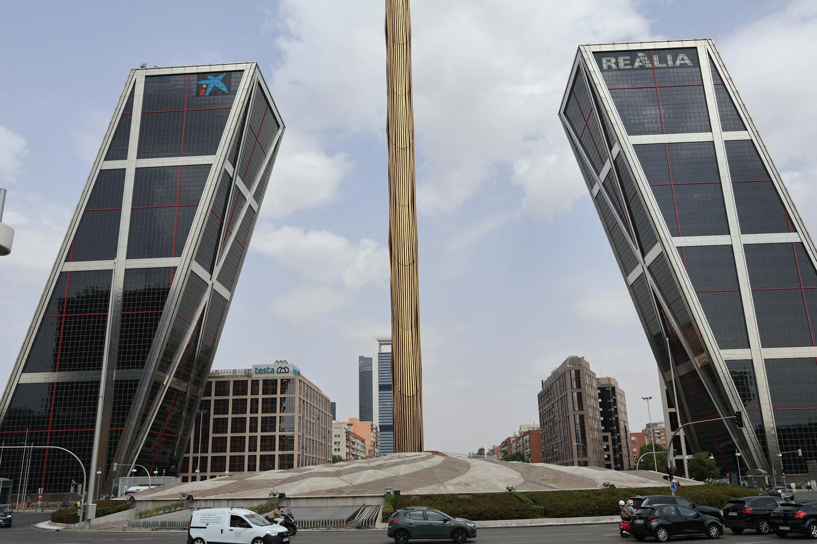 The Puerta de Europa towers stand tall in Madrid's skyline, a modern architectural marvel.